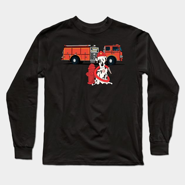 Dog of the firefigthers Long Sleeve T-Shirt by DePit DeSign